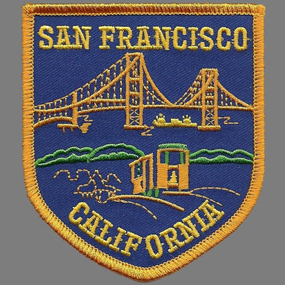 San Francisco Patch - Golden Gate Bridge - Cable Car Trolley Souvenir Badge Emblem