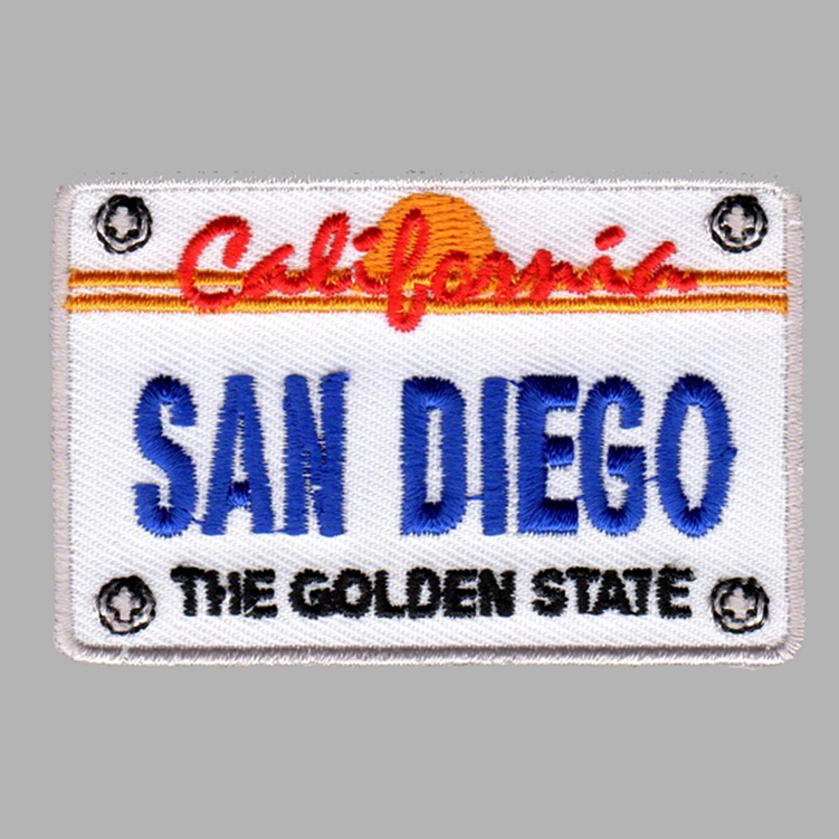 San Diego License Plate California Patch Iron On Souvenir Applique Badge Emblem Accessory