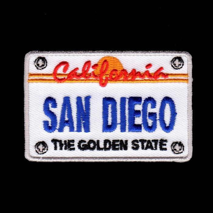 San Diego License Plate California Patch Iron On Souvenir Applique Badge Emblem Accessory