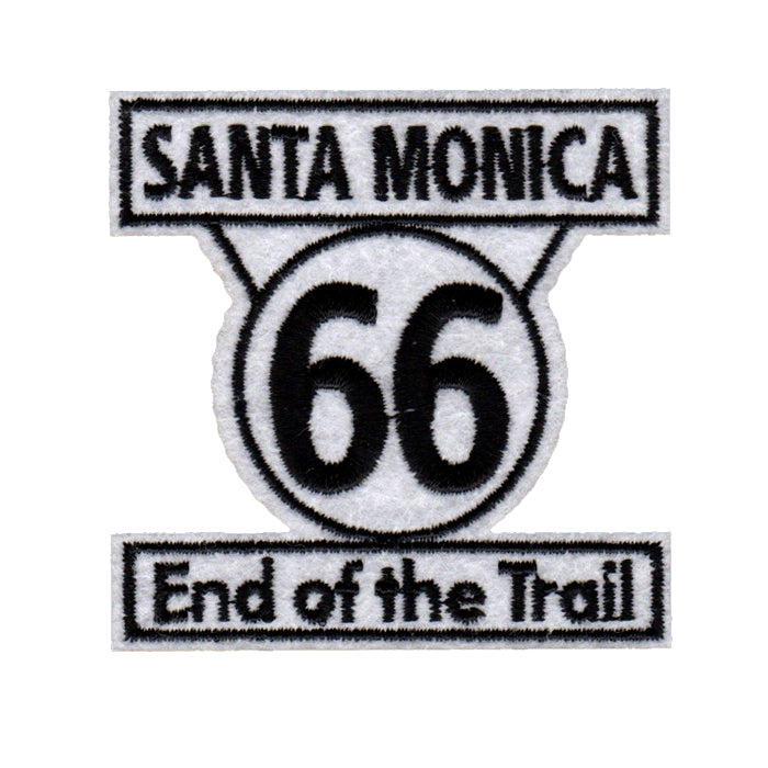 Santa Monica Route 66 End of the Trail Patch Iron On Souvenir Badge Emblem Applique