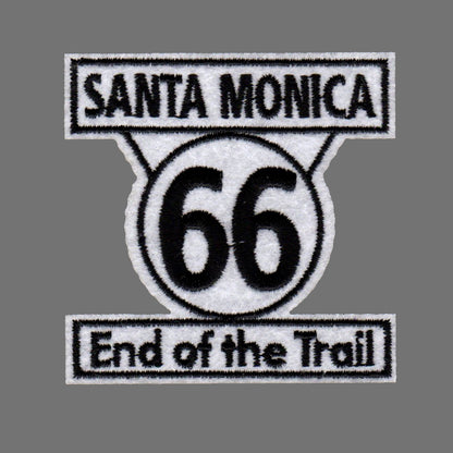 Santa Monica Route 66 End of the Trail Patch Iron On Souvenir Badge Emblem Applique