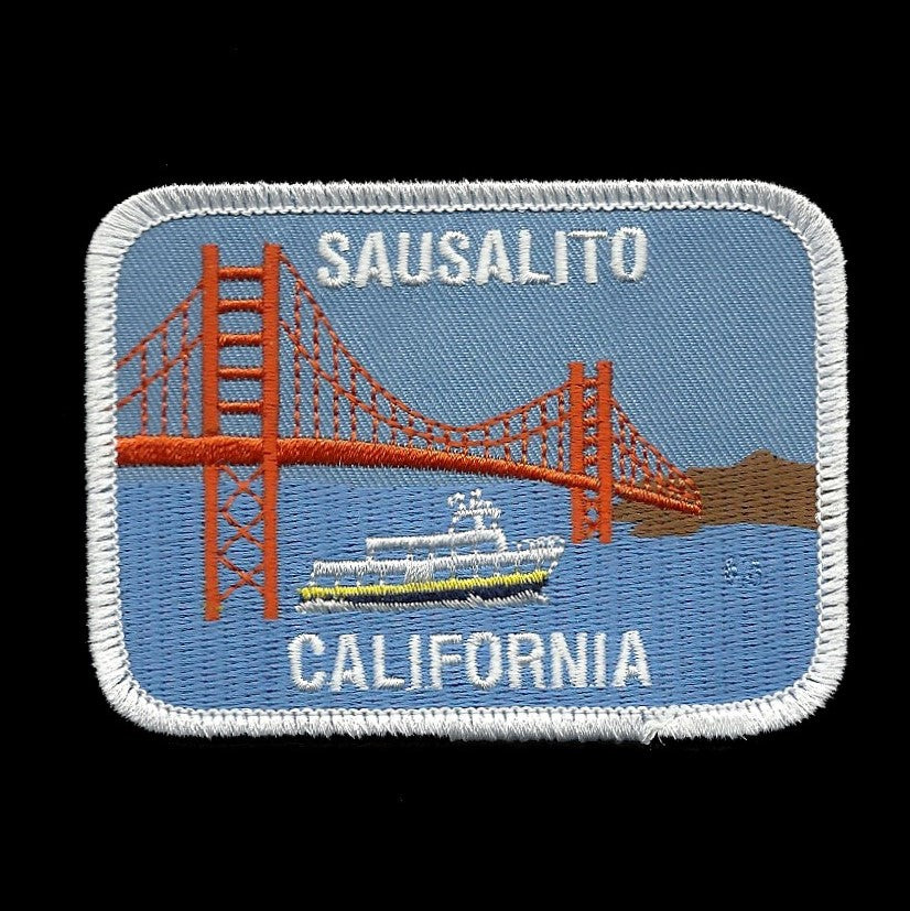 Sausalito California Iron On Patch - Golden Gate Bridge - Ferry Souvenir Badge Emblem