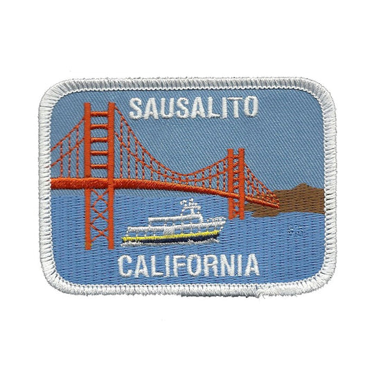 Sausalito California Iron On Patch - Golden Gate Bridge - Ferry Souvenir Badge Emblem