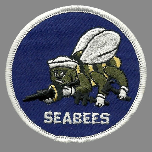 Seabees Patch - Navy - Naval Construction Battalion Iron on Souvenir Badge Emblem