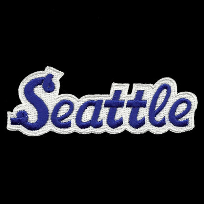 Seattle Patch - Script Blue and White - Iron On Washington Souvenir Badge Emblem