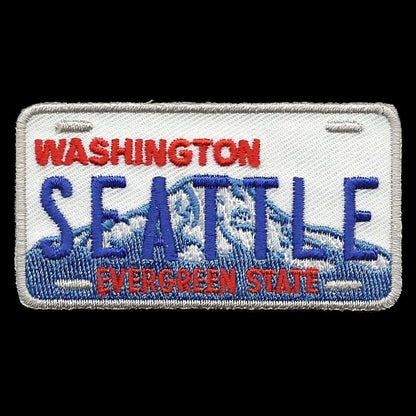 Seattle Patch - The Evergreen State - WA License Plate Iron On Souvenir Badge Emblem