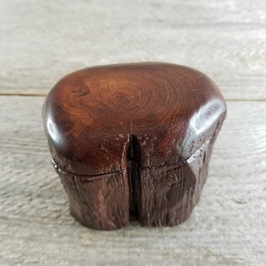 Wood Ring Box California Redwood Rustic Live Edge Mini #292