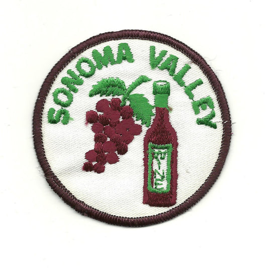 Vintage Sonoma Valley Iron On Patch – California Wine Souvenir Travel CA 3″