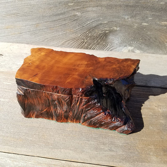 Wood Jewelry Box Rustic Handmade California Redwood Storage Live Edge #339 Birthday Gift Christmas Gift Mother's Day Gift