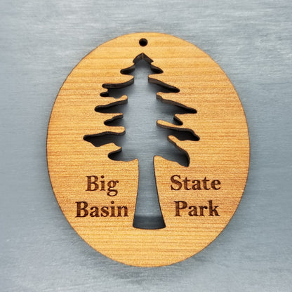 Wholesale Big Basin State Park Wood Ornament Redwood Tree Souvenir