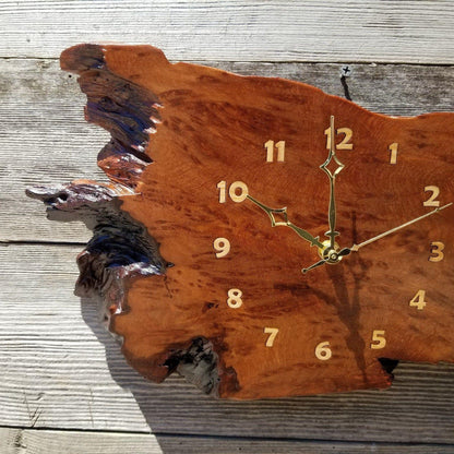 Redwood Clock Handmade Wall Hanging Rustic Wedding Gift Burl Live Edge #180 Mini Wall Clock 5th Anniversary Gift