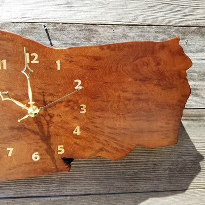 Redwood Clock Handmade Wall Hanging Rustic Wedding Gift Burl Live Edge #180 Mini Wall Clock 5th Anniversary Gift