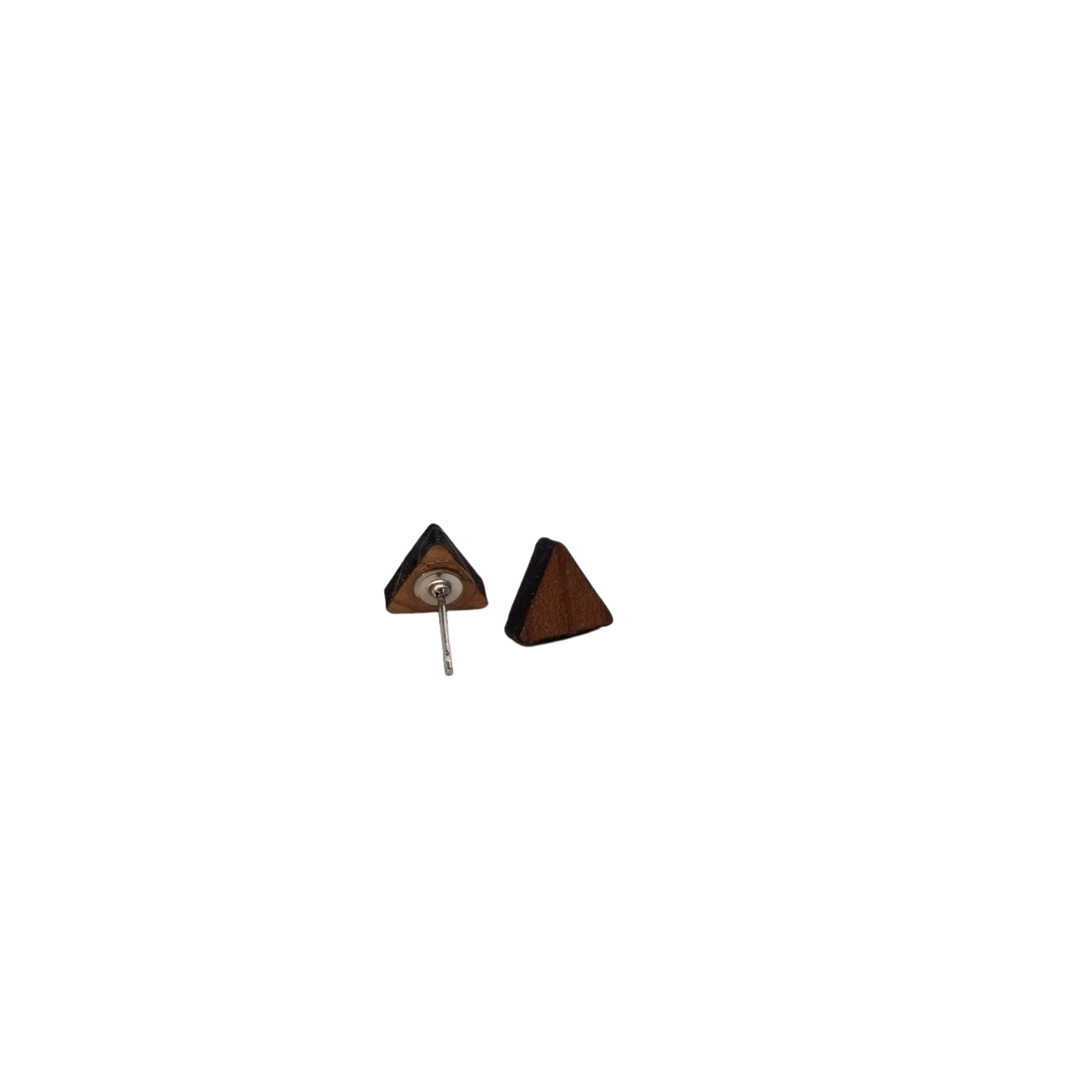 Redwood Earrings - Triangle Wood Earrings - California Redwood Stud Earrings