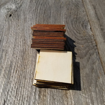 Wood Cutout Squares - 2 Inch - Unfinished Wood - Lot of 12 - Wood Blank Craft Projects - DIY