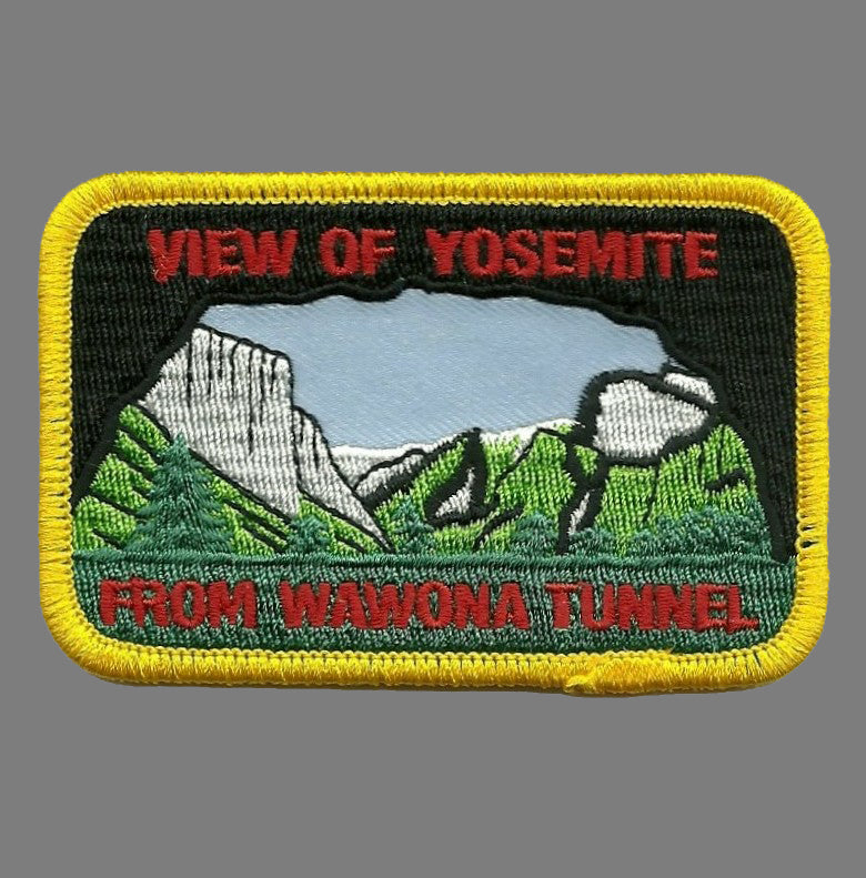 California Patch - Yosemite National Park - Wawona Tunnel Iron On Souvenir Travel Badge Emblem