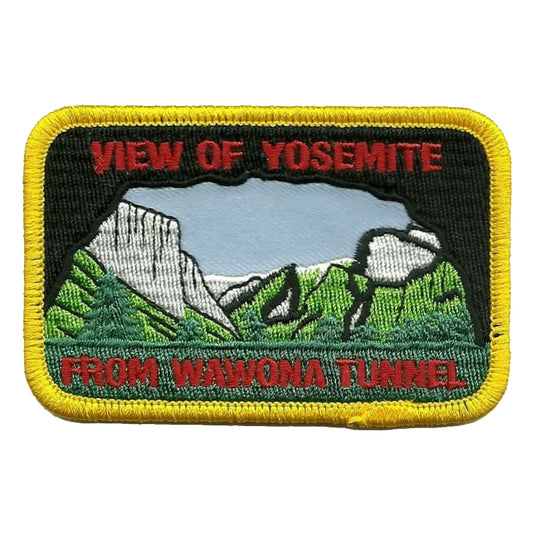 California Patch - Yosemite National Park - Wawona Tunnel Iron On Souvenir Travel Badge Emblem