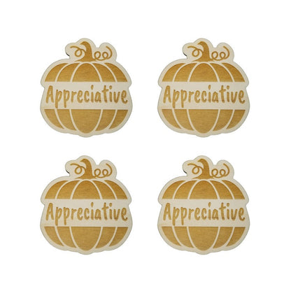 Thanksgiving Place Card Set of 4 - Thanksgiving Place Setting - Thanksgiving Table Decor - Appreciative Pumpkin Place Holder