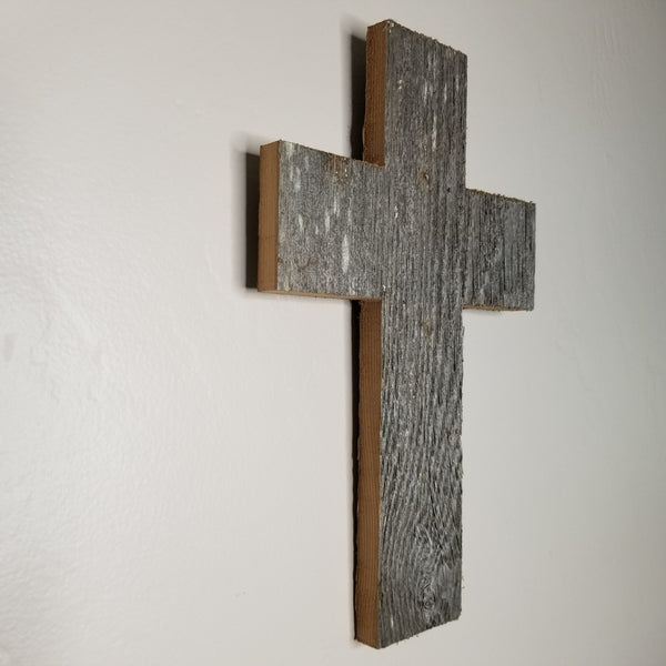 BarnwoodUSA Decorative Cross, Rustic Christian Home Decor, Recycled Wood  (Weathered Gray)