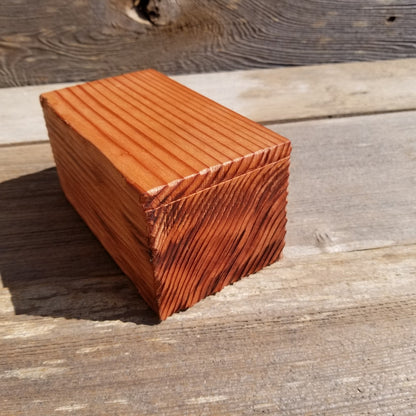 Wood Box Redwood Rustic Handmade California Redwood Jewelry Box 6 inch Memories