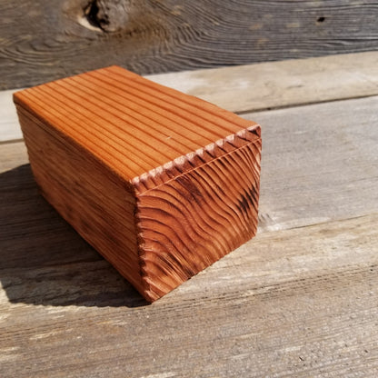 Wood Box Redwood Rustic Handmade California Redwood Jewelry Box 6 inch Memories