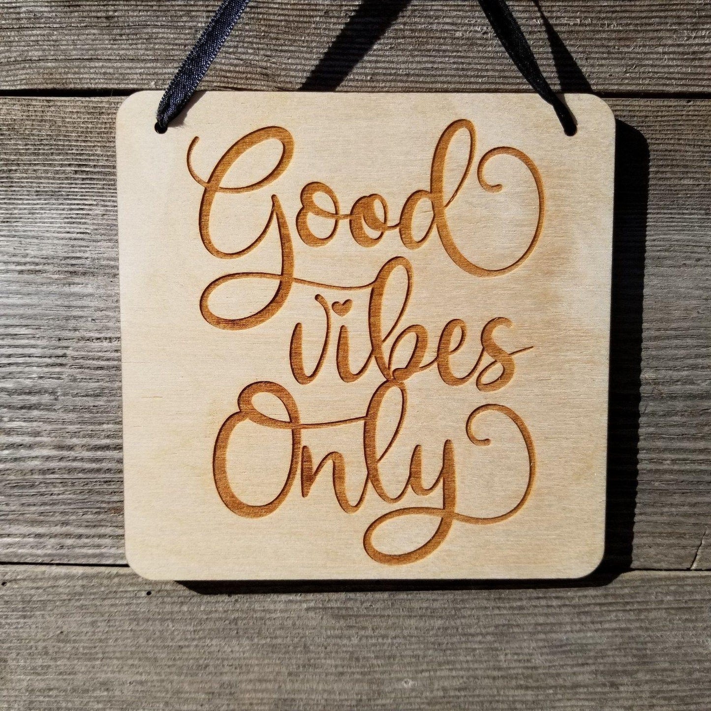 Inspirational Sign - Good Vibes Only Sign - Rustic Decor - Hanging Wall Sign - Office Sign - Encouraging Sign Positive Gift