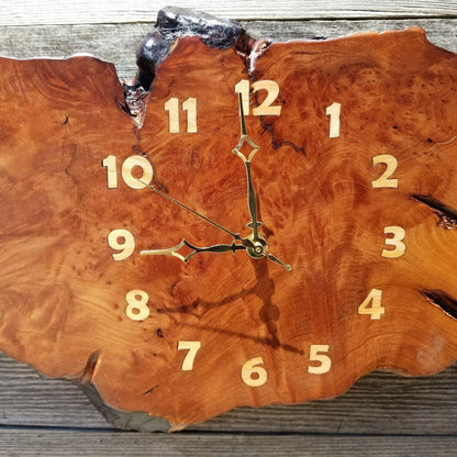 Redwood Clock Handmade Wall Hanging Rustic Burl Live Edge #175 Anniversary Gift Wedding Gift One Of a Kind Small Wall Clock