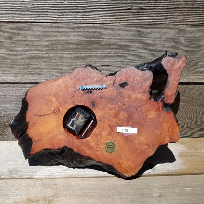 Redwood Clock Handmade Wall Hanging Rustic Burl Live Edge #175 Anniversary Gift Wedding Gift One Of a Kind Small Wall Clock