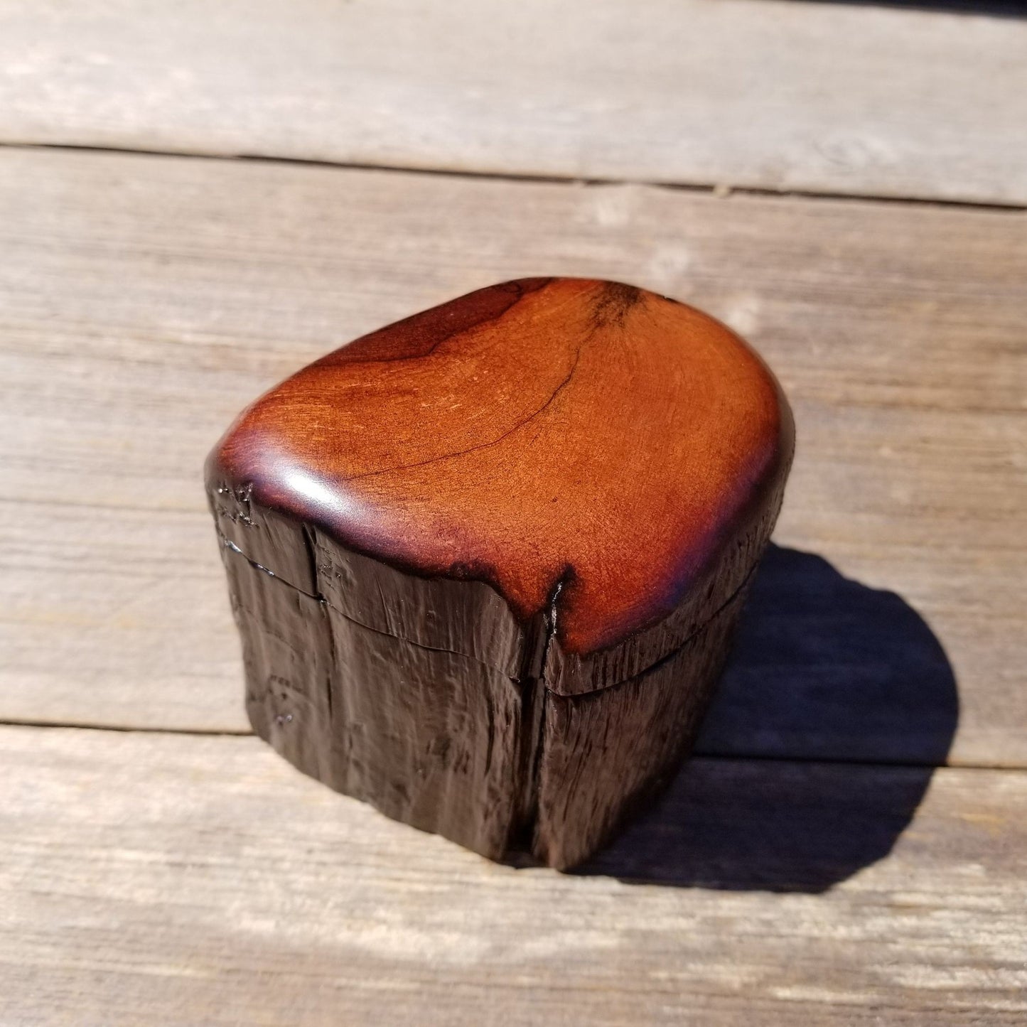 Wood Trinket Box Handmade Box with Redwood Rustic California Redwood Jewelry Box Storage Box Limb Box #374