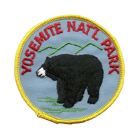 Vintage Yosemite National Park Iron On Patch Black Bear Souvenir Badge Emblem Applique