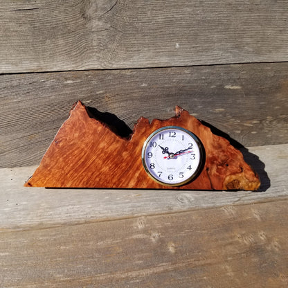 Wood Clock For the Desk or Mantle Handmade California Redwood Burl #560 Table Shelf Birthday Gift Wedding Gift Engagement Gift