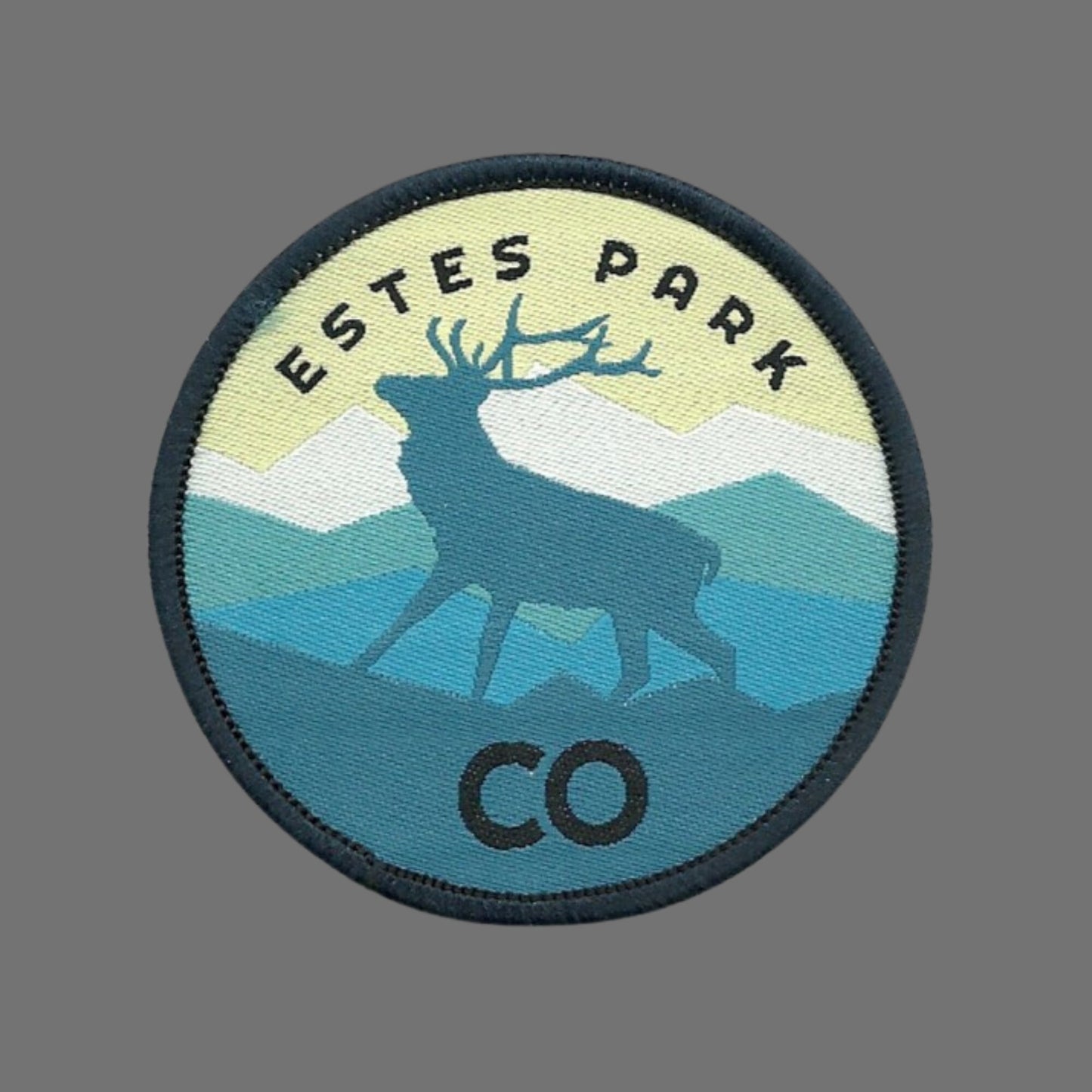 Colorado Patch – Estes Park Colorado Souvenir – Travel Iron On Applique CO Patch Embellishment 2.5" Circle Rocky Mountains National Park