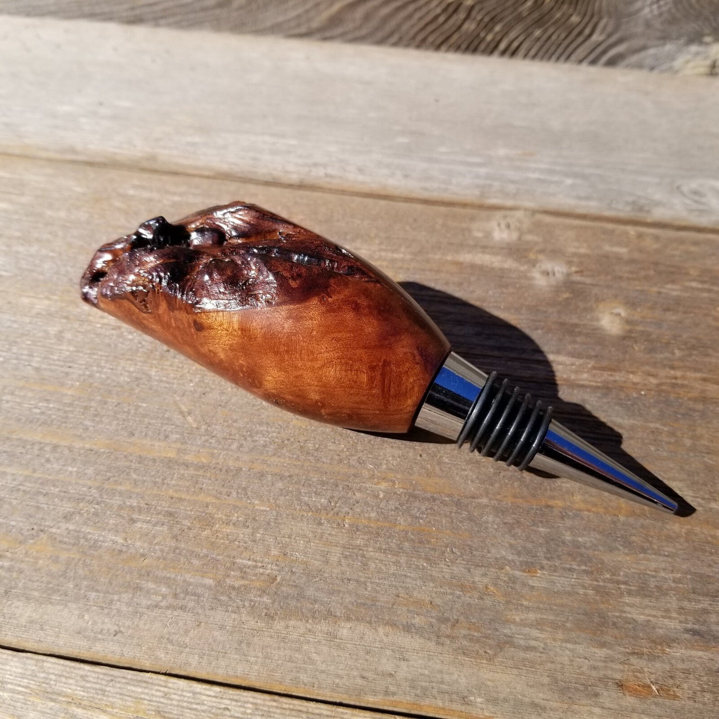 Wine Stopper Redwood Live Edge Rustic Redwood Burl - #575 Hand Turned Handmade Wine Lover Gift - Wood Gift