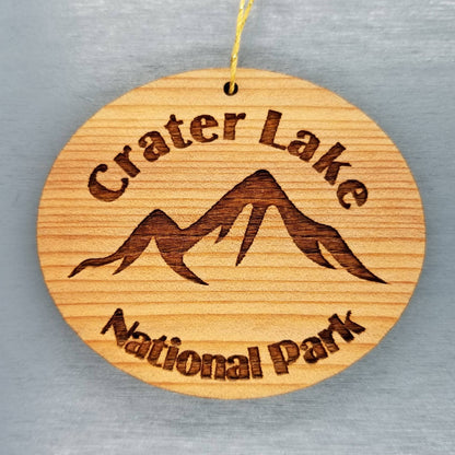 Crater Lake National Park Ornament Handmade Wood Ornament OR Souvenir Mountains Ski