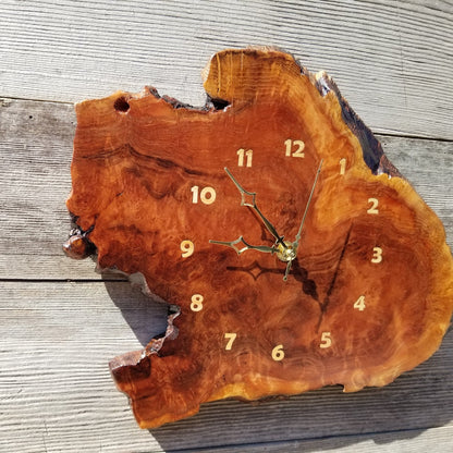 Redwood Clock Burl Wood Wall Hanging #431 Wall Clock Handmade Live Edge Cabin Lodge Rustic Decor California Gift for Him