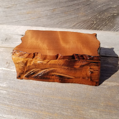 Redwood Jewelry Box Curly Wood Engraved Rustic Handmade California #447 Memento Box, Mom Gift, Anniversary Gift Trinkets Memories