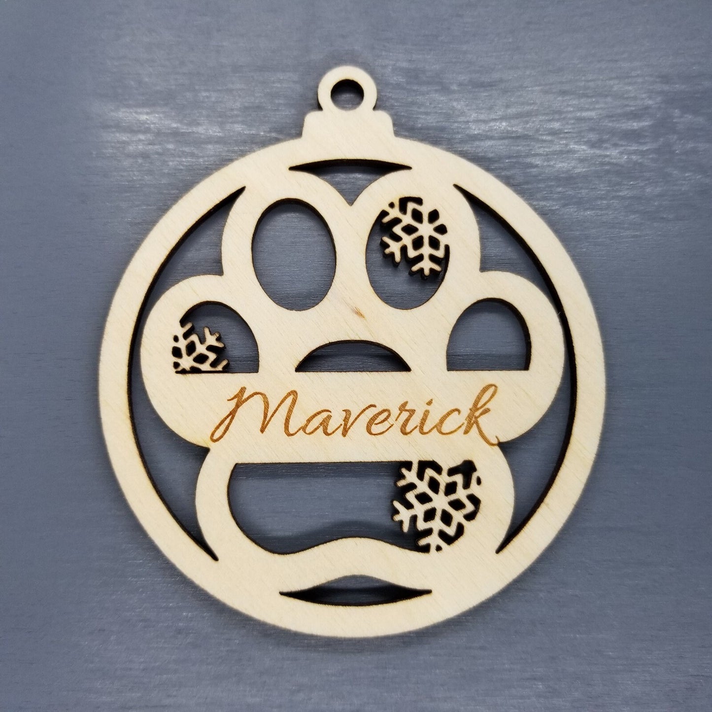 Personalized Paw Christmas Ornament Handmade Wood Ornament Made in USA Pet Ornament Cat Lover Dog Lovers Pet Gift New Pet First Christmas