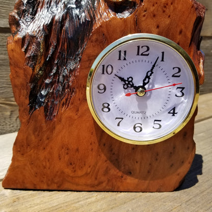 Redwood Burl Clock Shelf Mantle Desk Office Anniversary Wood #142