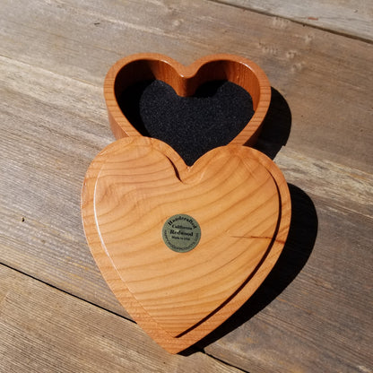 Wood Heart Box with California Redwood Jewelry Box - Ring Box - Handmade #261 Christmas Gift - Anniversary Gift - Mother's Day Gift Idea