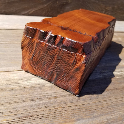 Wood Valet Box Curly Redwood Tree Engraved Rustic Handmade CA Storage #497 Handcrafted Christmas Gift Engagement Gift for Men Jewelry