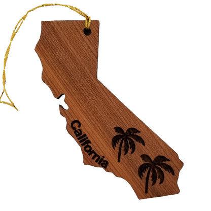 Wholesale California Christmas Ornament Palm Trees Wood Souvenir State Shape