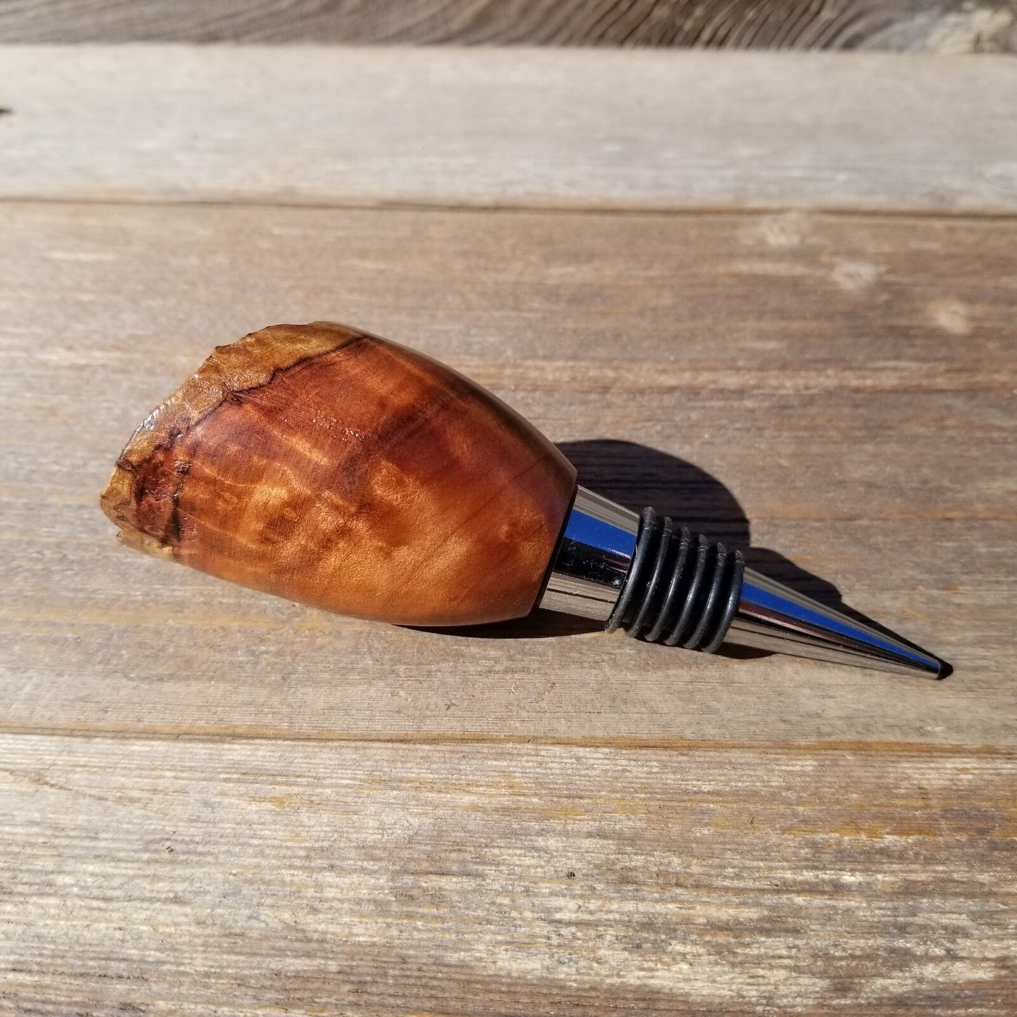 Wine Stopper Redwood Live Edge Rustic Redwood Burl - #579 Hand Turned Handmade Wine Lover Gift - Wood Gift