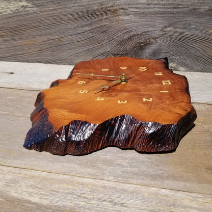 Wood Wall Clock Redwood Clock Handmade Wall Hanging Rustic Wedding Gift Burl Live Edge #486 Anniversary Small