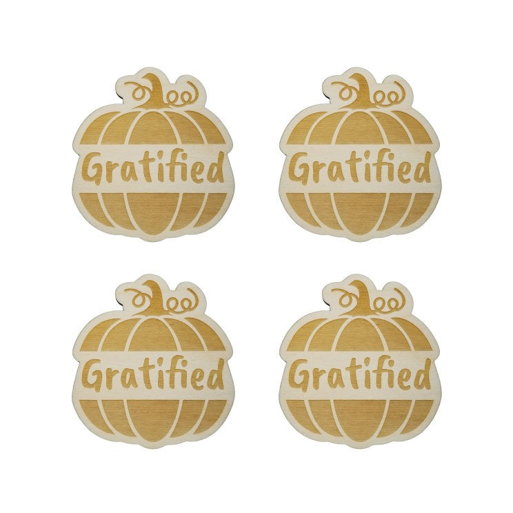 Thanksgiving Place Card Set of 4 - Thanksgiving Place Setting - Thanksgiving Table Decor - Gratified Pumpkin Place Holder