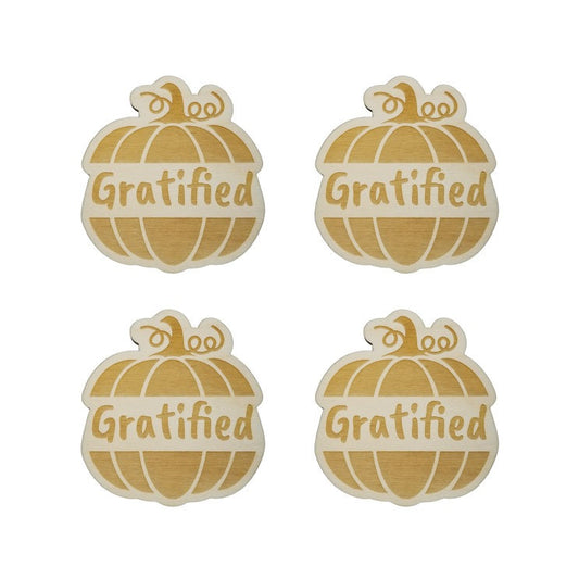 Thanksgiving Place Card Set of 4 - Thanksgiving Place Setting - Thanksgiving Table Decor - Gratified Pumpkin Place Holder