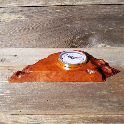 Wood Clock For the Desk or Mantle Handmade California Redwood Burl Table Shelf Birthday Gift Wedding Gift Engagement Gift #214