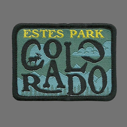 Colorado Patch – Estes Park CO Travel Souvenir Patch 2.5" Iron On Sew On Embellishment Applique Moose Mountains Trees Night Scene