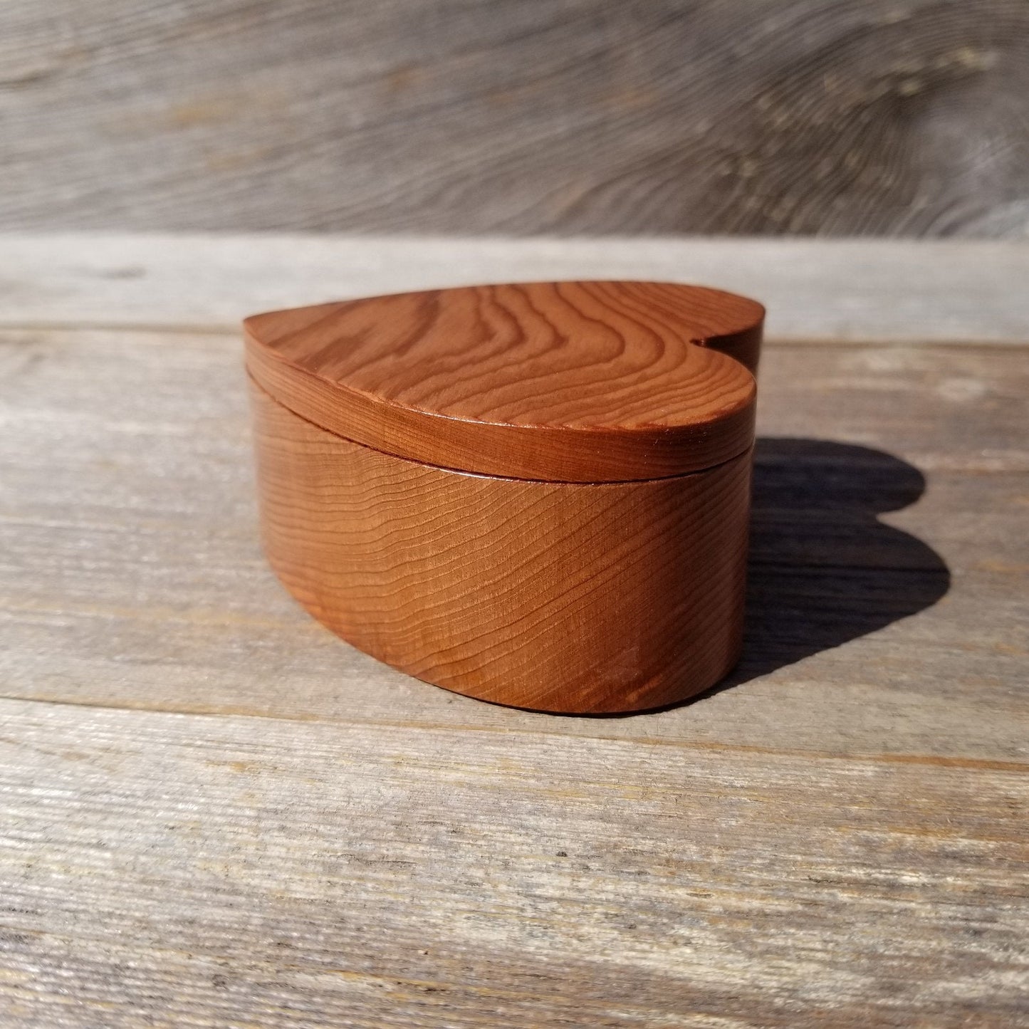 Handmade Wood Box with Redwood Heart Ring Box California Redwood #457 Christmas Gift Anniversary Gift Ideas