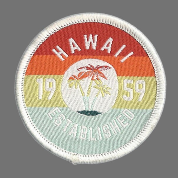 Hawaii Patch – HI Souvenir Travel Patch – Iron On – Applique 2"" Island Embellishment Souvenir Palm Trees Aloha