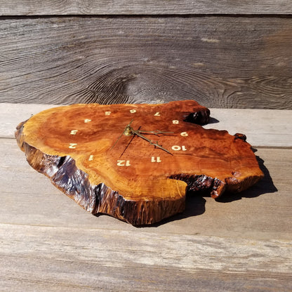 Redwood Clock Burl Wood Wall Hanging #431 Wall Clock Handmade Live Edge Cabin Lodge Rustic Decor California Gift for Him