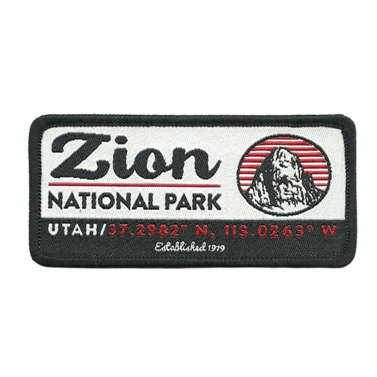 Utah Patch – UT Zion National Park - GPS Coordinates Travel Patch Iron On – Souvenir Patch – Applique – Travel Gift 3.25" Rock Formation